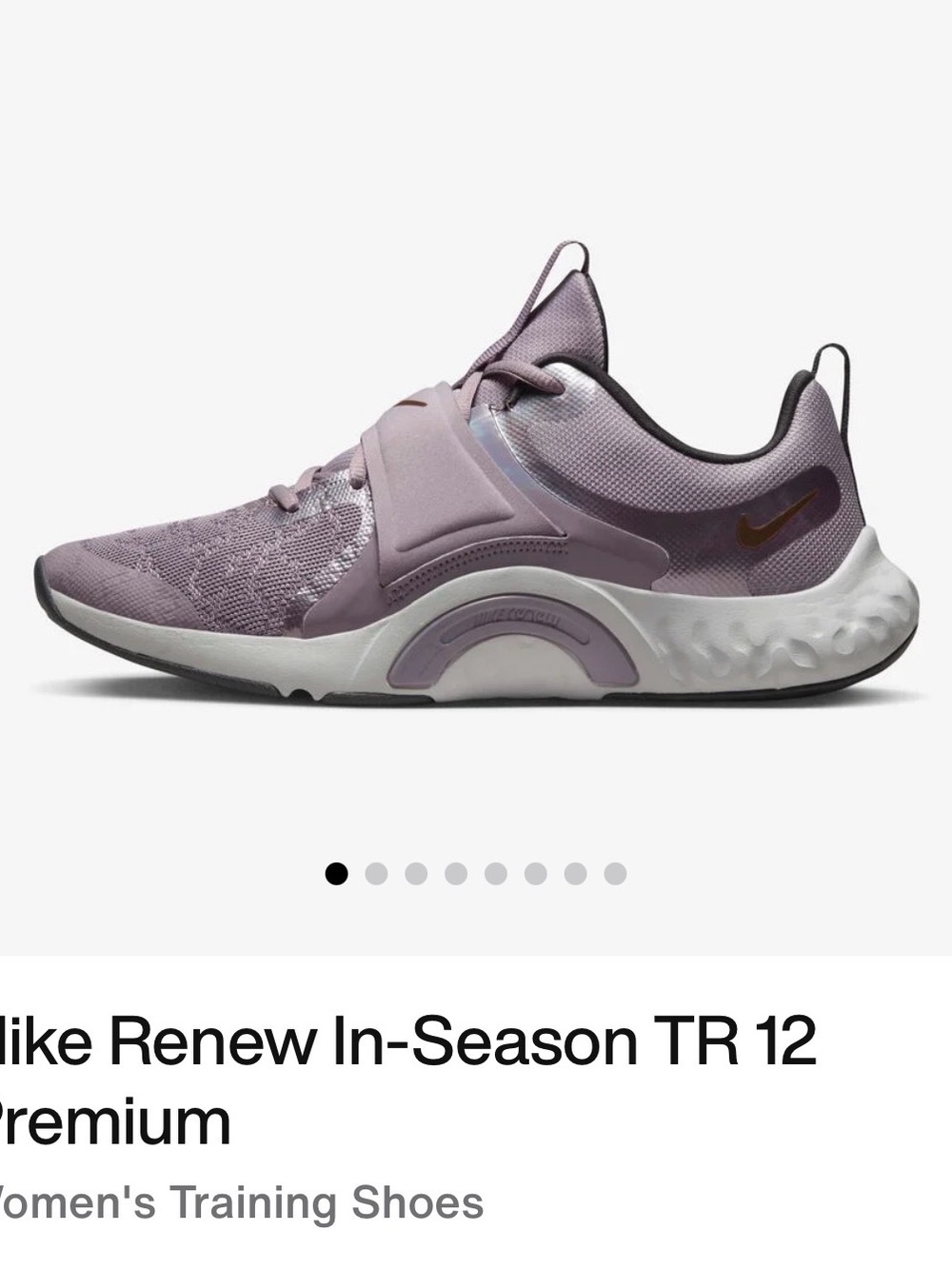 Nike Women's Renew In-Season TR 12 Premium Training Shoes - Purple size 11
